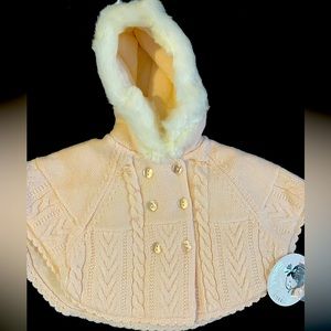 NWT Sarah Louise Pink Knitted Cape 3M